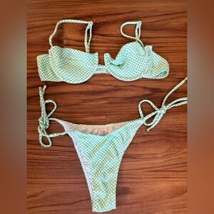TikTok Shop Green and White Bikini